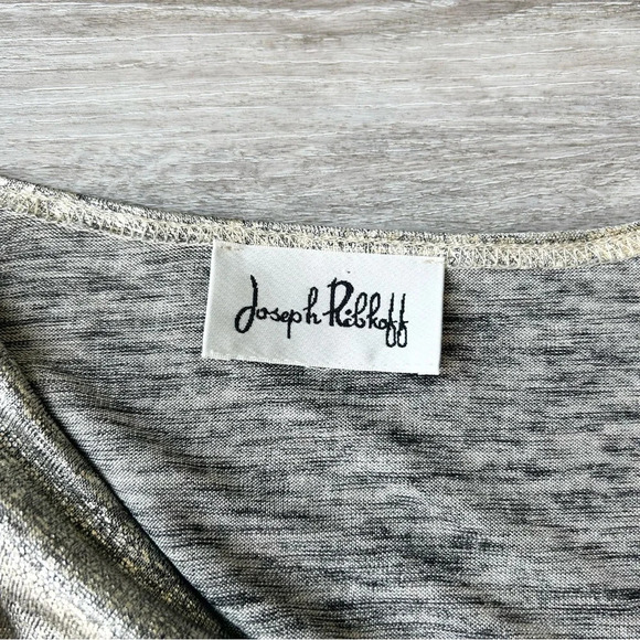 Joseph Ribkoff Light Gold Sleeveless Tunic with Ruching Style Made in Canada - Picture 7 of 15